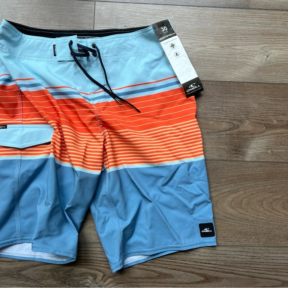 Mens Size 30in O’Neill Board Shorts Blue/Orange Swim Below The Knee - Picture 4 of 6